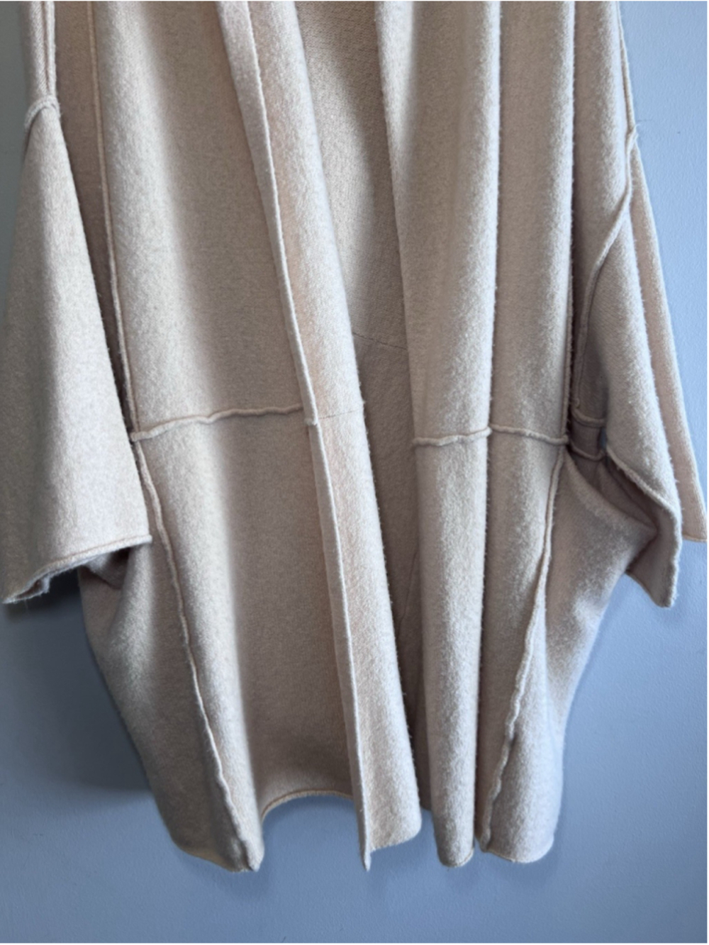 Free People All I Need Cozy Hooded Duster Lagenlook Boho Oversized Cream OS - Picture 5 of 15